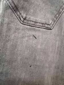 Gray Flared Denim Jeans