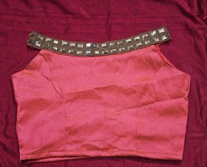 Coral Orange Silk Blouse