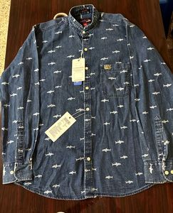 U.S.POLO ASSN Shark Print Denim Shirt