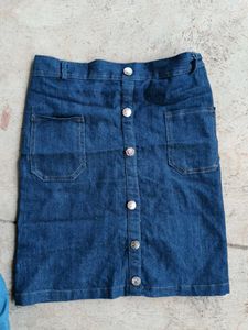 Denim Skirt Combo