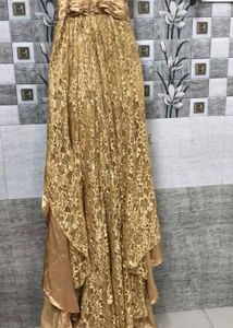 Stunning Gold Lace Formal Gown
