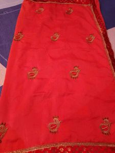 Peach Worked Saree With Stitched Blouse