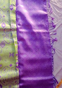 Green &amp; Purple Silk Blend Saree