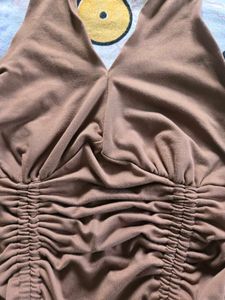 Brown Halter Mini Dress