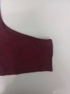 Burgundy One-Shoulder Top