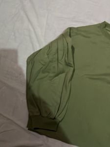 Olive Green Balloon Sleeve Top