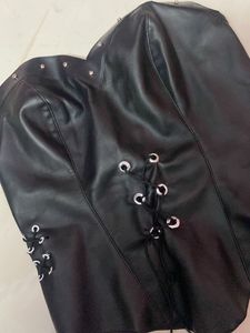 Black Leather Corset Top 🖤👠