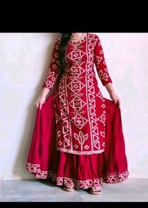 Skirt Kurti Pair With Mask