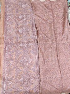 Elegant Pure Silk Saree |Light Peach Printed Pallu