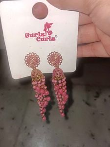Pink Jhumka Earrings