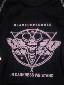 ⛧☠︎︎ ⋆₊ ♱Gothic Graphic Crop Top