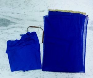 Navy Blue  Net Churidar With Churi Pant , Dupatta