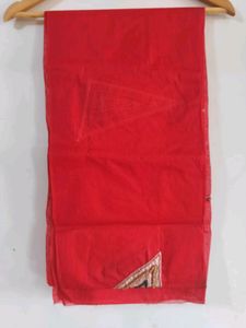 Red Dupatta With Beadwork