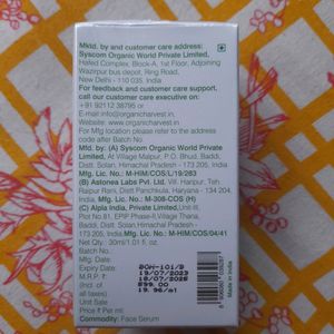 Face Serum (Organic Harvest )