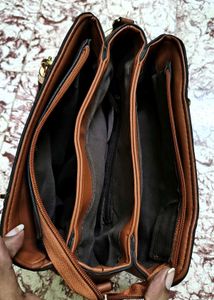 Brown siling stylish Handbag 3 compartment