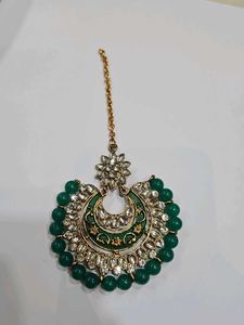 Green Maang Tikka