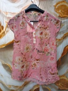 New With Tag Floral Cute Korean Buff Top