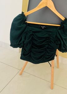 Green Ruched Top