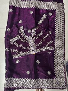 Elegant Purple saree  Set