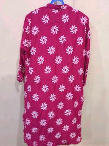 Pink Floral Print Kurta