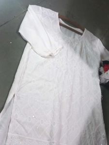 White Embroidered Kurti