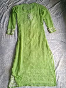 Lime Green Embroidered Kurti🌿💚✨