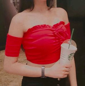 Red Off-Shoulder Top
