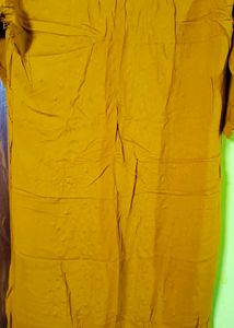 Mustard Kurti with Pearl Details