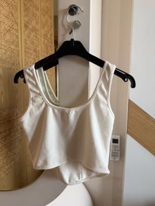 White Sleeveless Crop Top