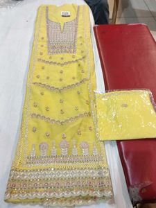 Yellow Embroidered Salwar Kameez Suit