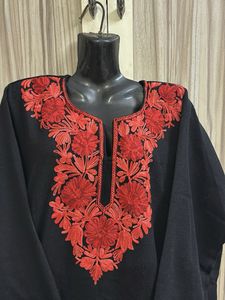 Embroidered Black Kurta