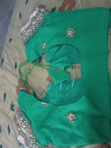 Green Embroidered Fabric