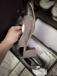 Marc loire Grey Block Heel Slingbacks