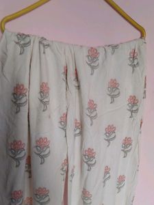 peachl Floral Print Kurta  plazo