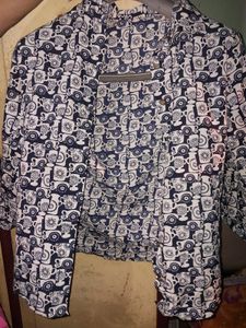 Patterned Button-Up Shirt