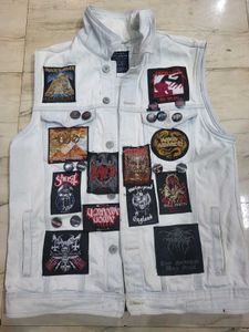 Custom Denim Vest with Patches