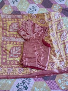 Very Beautiful Saree With Stiched Blouse