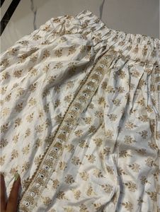 Arowaana White Printed Women Dhoti New Without Tag
