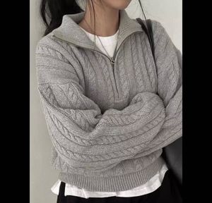 Gray Cable Knit Sweater