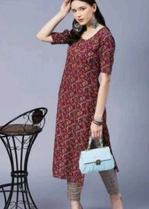 Women Kurti Gold Button