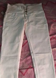 White High-Waisted Jeans Buy Soon