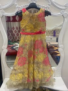 Yellow Net Frock📌buy 1 Get  -1 Frock