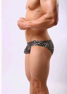 Men Leopard Print Underwear Low Waist Bulge Pouch