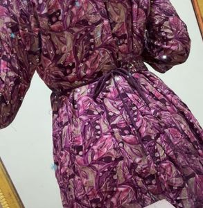 Elegant Purple Floral Dress