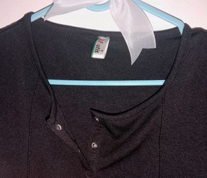 Button Up Inverted Stitch Top