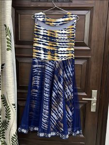 Blue &amp; White Sleeveless Dress
