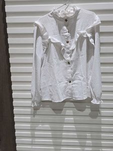 Polka Dot Ruffle Top