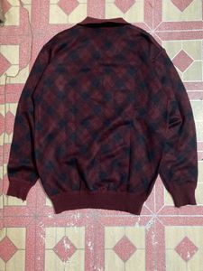 Burgundy Plaid Sweater