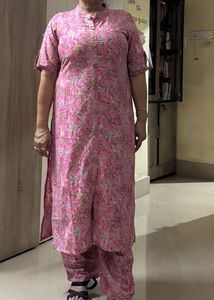 Pink Printed Kurta Set