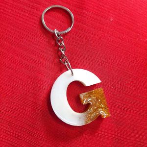 Letter G Glitter Keychain